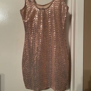 Rose gold mini dress